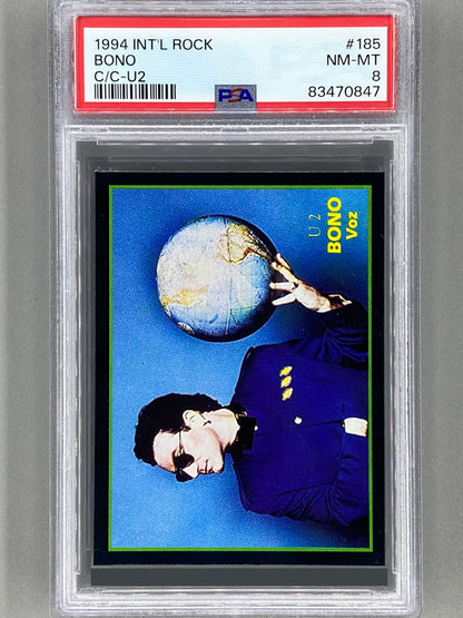 1994 Ultra Figus #185 Bono Intl Rock Cards U2 PSA 8 Pop 1 (Music)