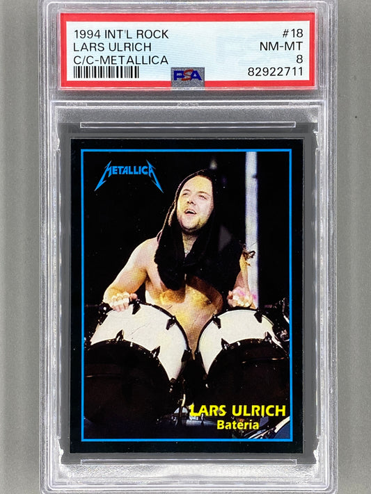 1994 Ultra Figus #18 Lars Ulrich Intl Rock Cards Collection Metallica PSA 8 Pop 2 (Music)