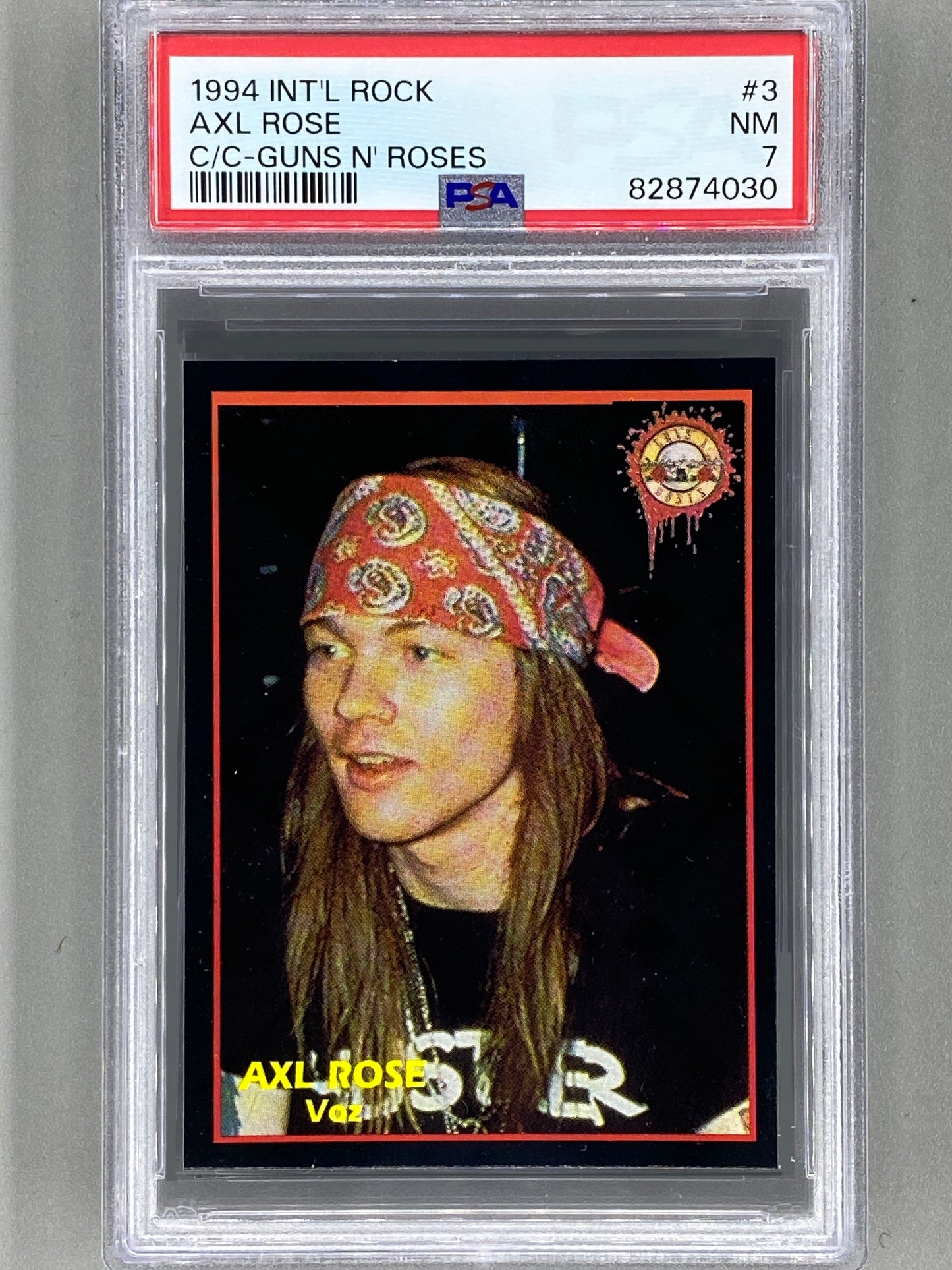 1994 Ultra Figus #3 Axl Rose Intl Rock Cards Collection Guns N Roses PSA 7 - Pop 1 (Music)