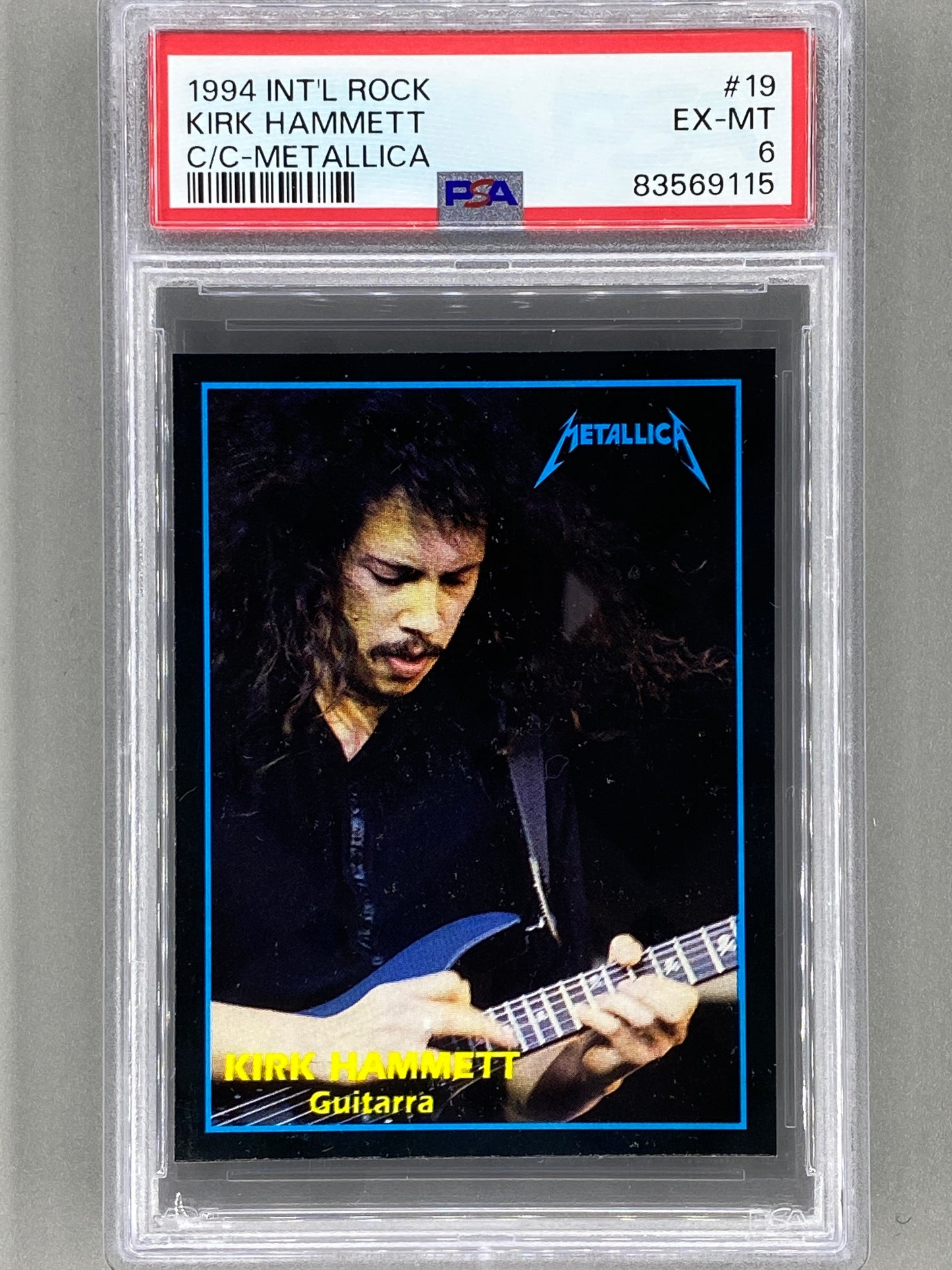 1994 Ultra Figus #19 Kirk Hammett Intl Rock Cards Metallica PSA 6 Pop 4 (Music)