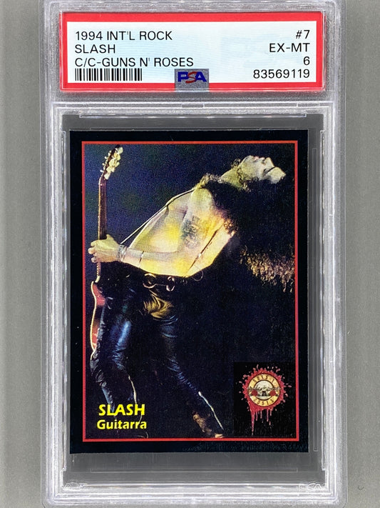 1994 Ultra Figus #7 Slash Intl Rock Cards Collection Guns N Roses PSA 6 Pop 2 (Music)