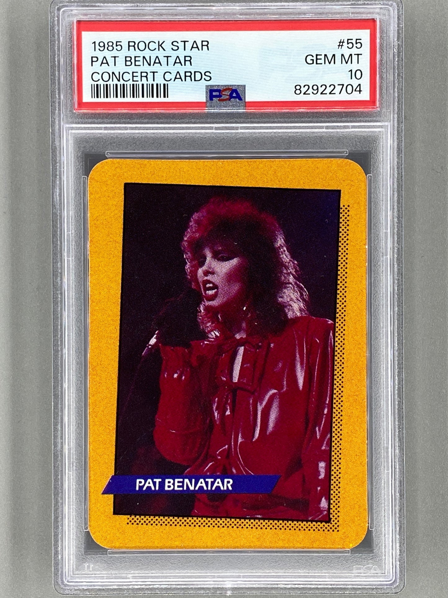 1985 AGI Rock Star #55 Pat Benatar Concert Cards PSA 10 - Pop 3 (Music)