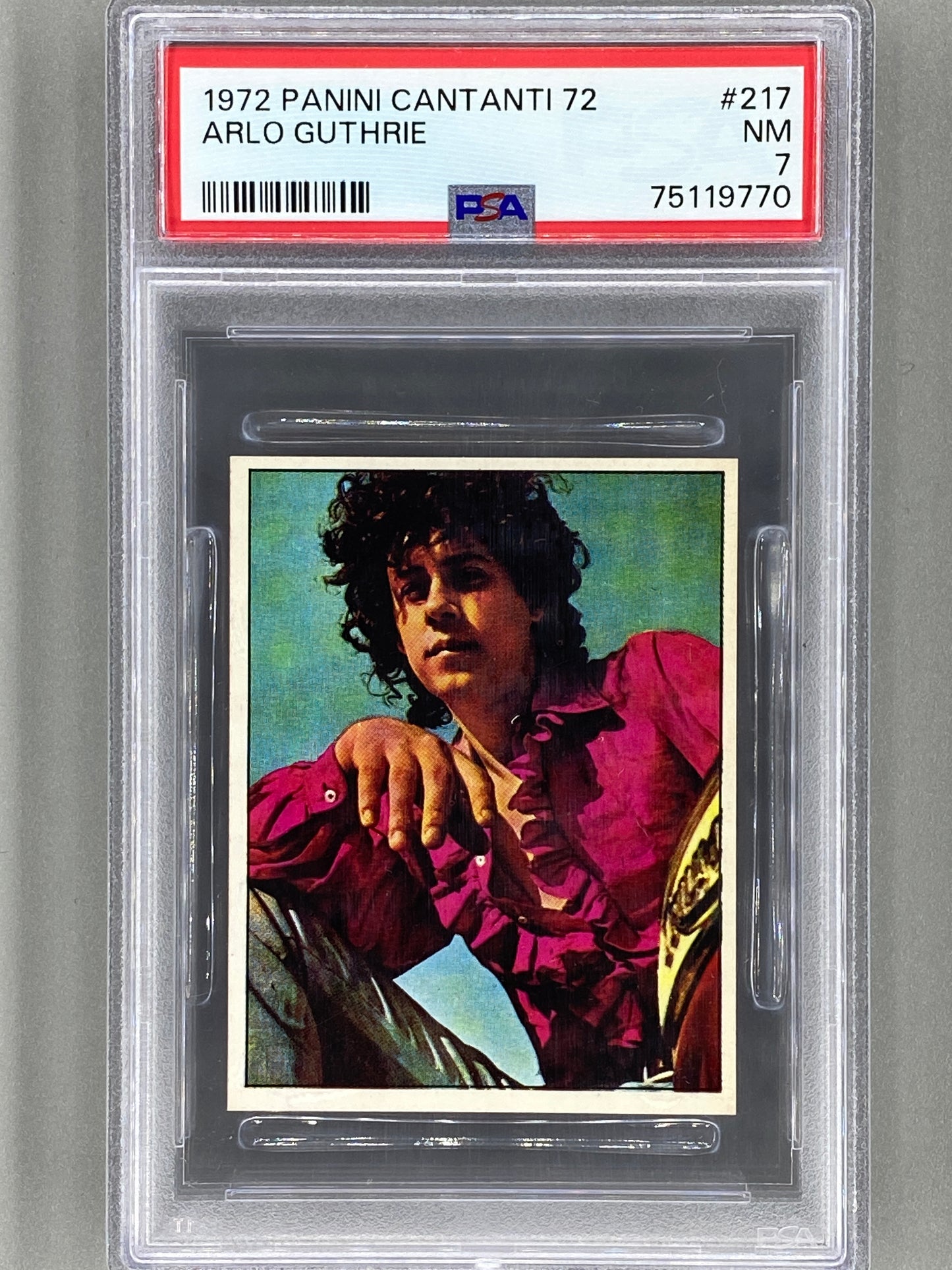 1972 Panini #217 Arlo Guthrie Cantanti 72 PSA 7 - Pop 3 (Music)