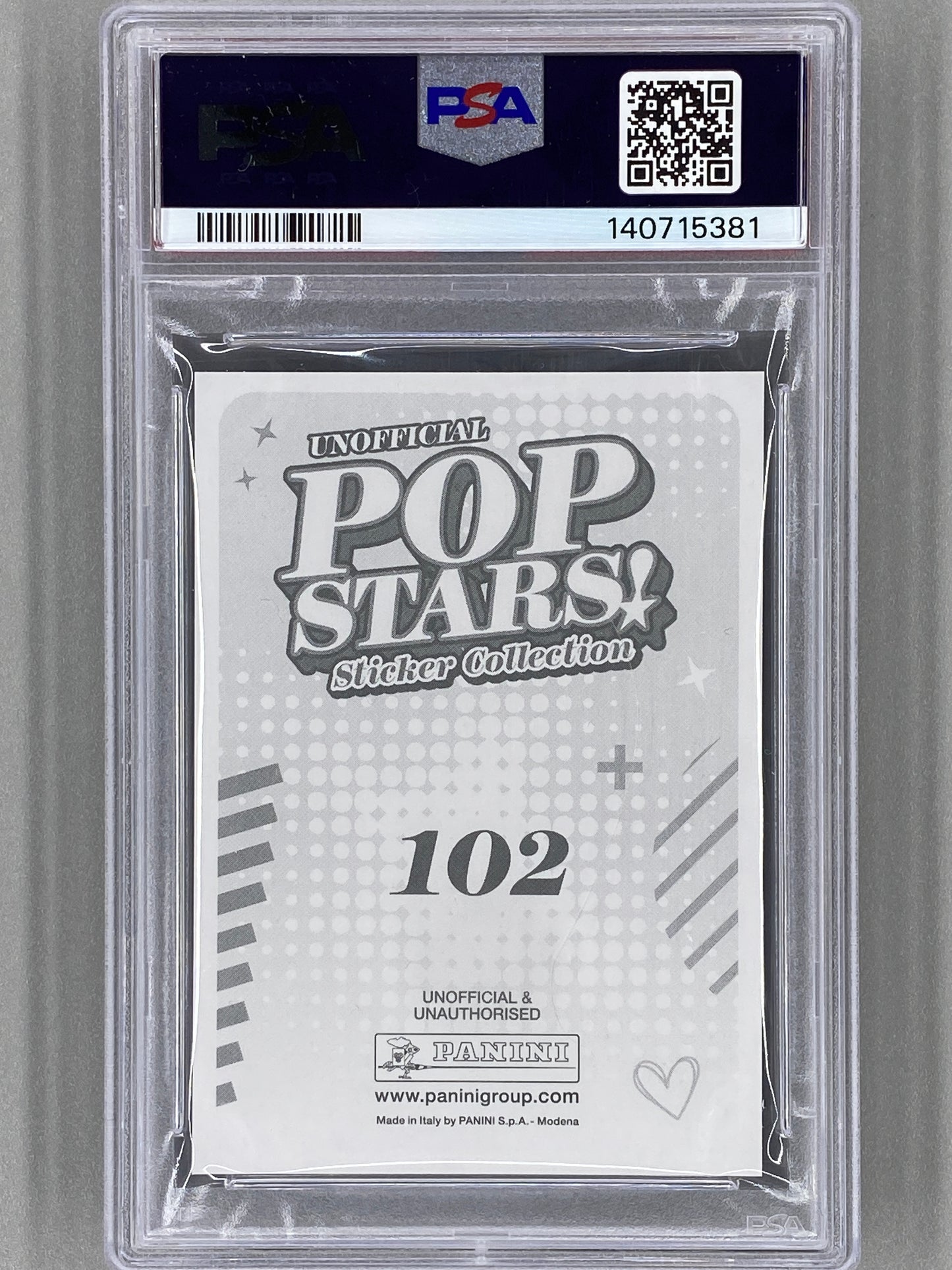 2025 Panini Pop Stars #102 Billie Eilish (UK) PSA 10 Pop 1 (Music)
