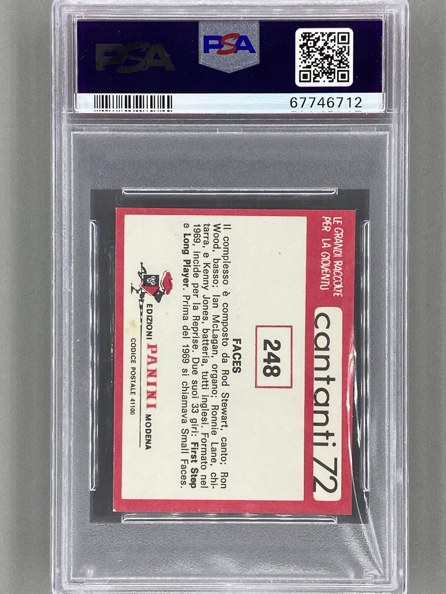 1972 Panini #248 Faces Cantanti 72 PSA 6 - Pop 3 (Music)