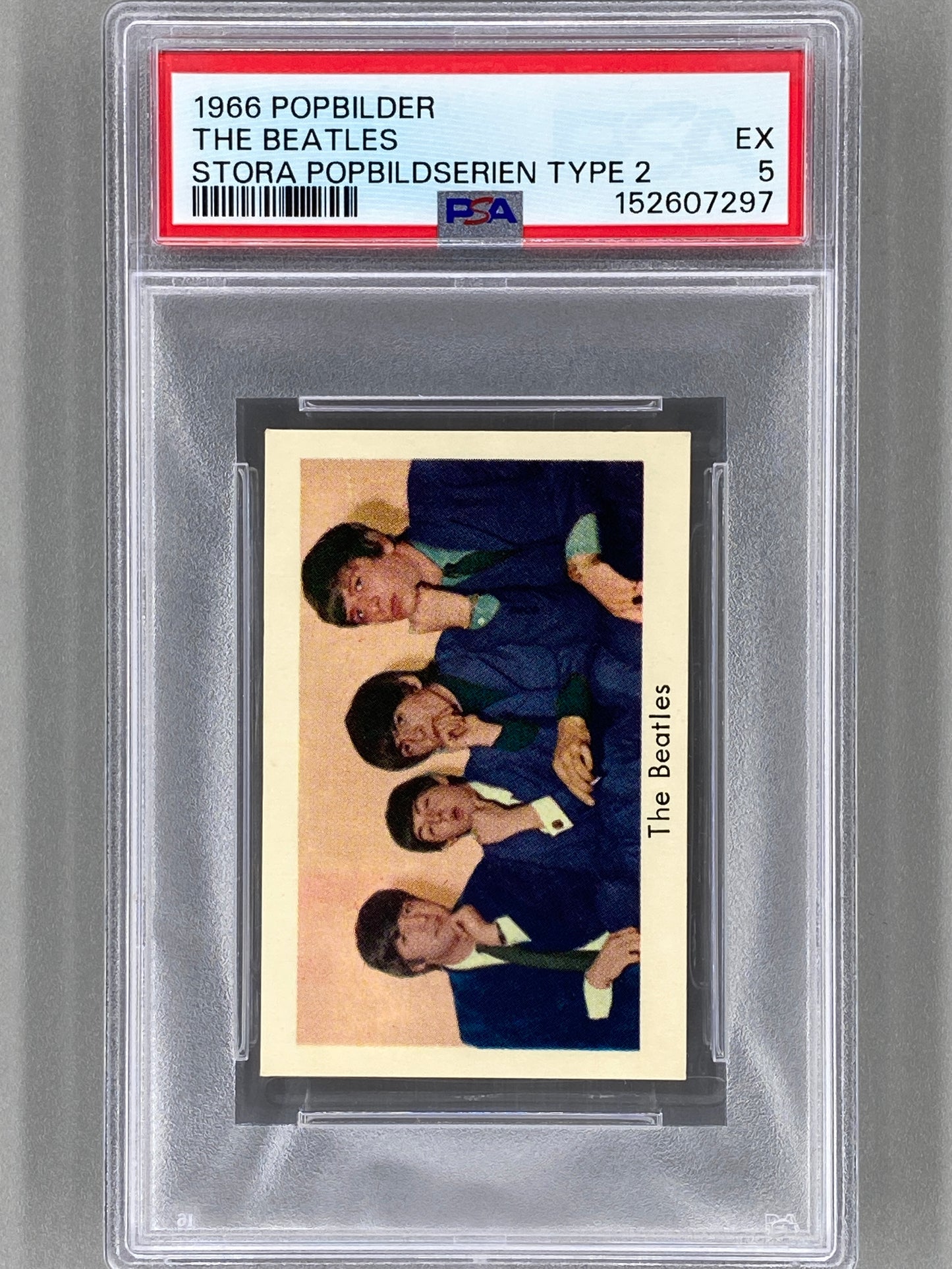 1966 Popbilder The Beatles Stora Popbildserien Type 2 PSA 5 Pop 6 (Music)
