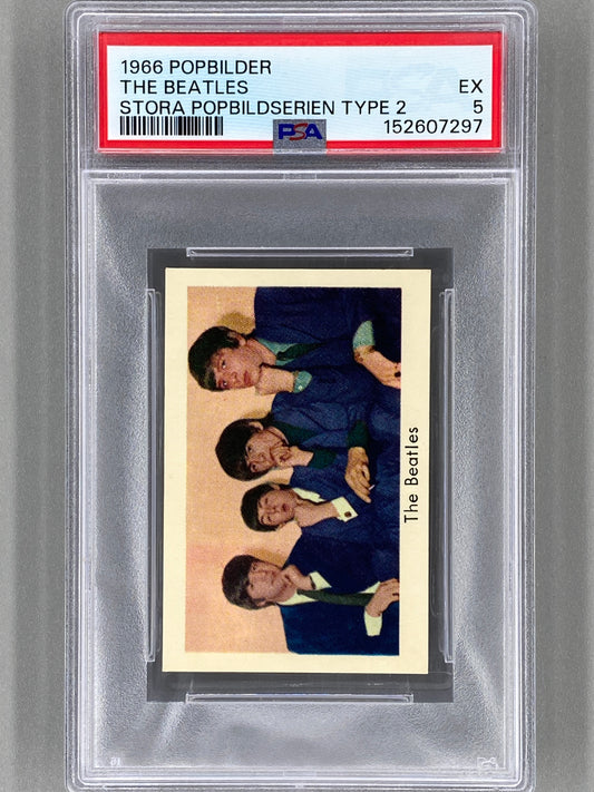 1966 Popbilder The Beatles Stora Popbildserien Type 2 PSA 5 Pop 6 (Music)