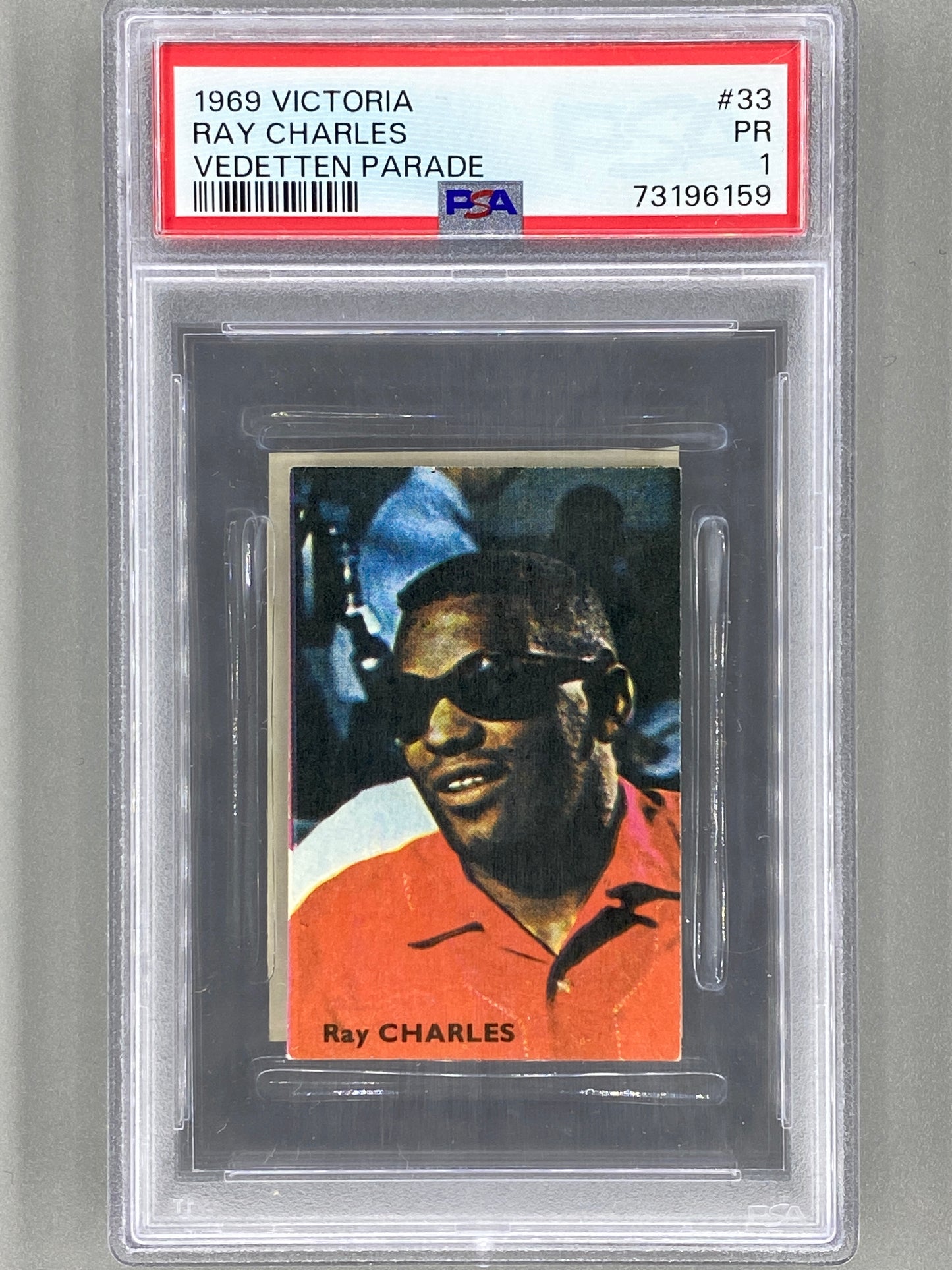 1969 Victoria #33 Ray Charles Vedetten Parade PSA 1 - Pop 1 (Music) READ