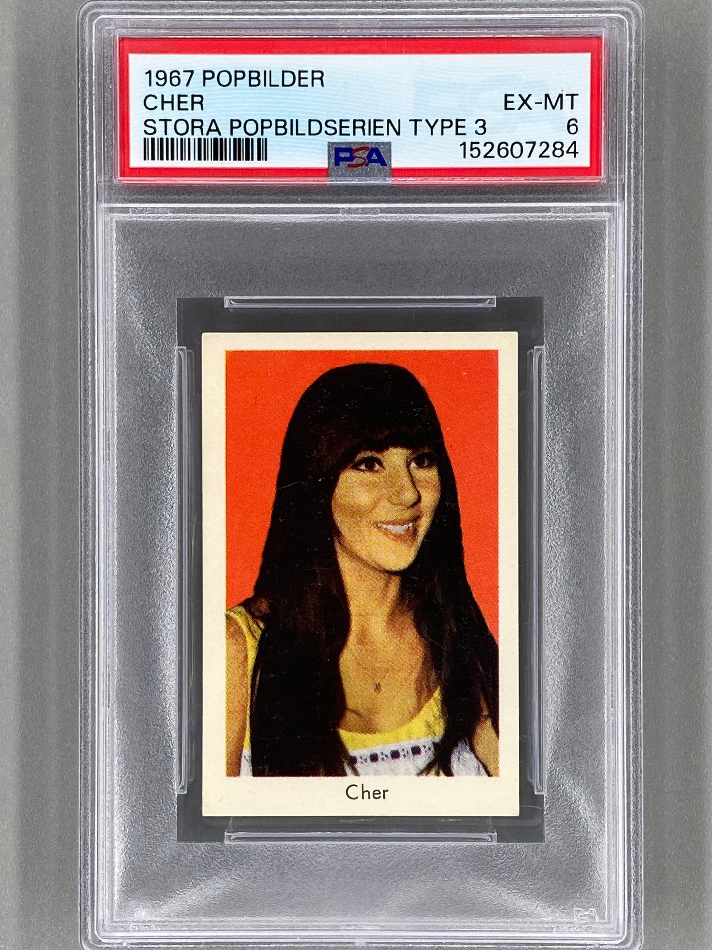 1967 Popbilder Cher Stora Popbildserien Type 3 PSA 6 Pop 4 (Music)