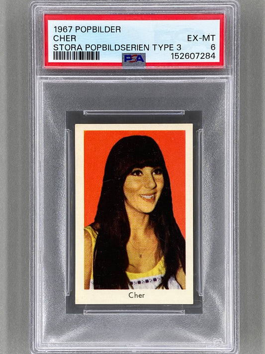 1967 Popbilder Cher Stora Popbildserien Type 3 PSA 6 Pop 4 (Music)