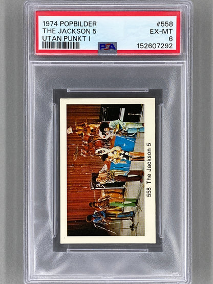 1974 Popbilder #558 The Jackson Five Utan Punkt I PSA 6 Pop 1 (Music)