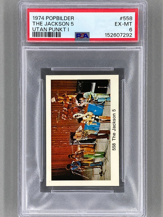1974 Popbilder #558 The Jackson Five Utan Punkt I PSA 6 Pop 1 (Music)