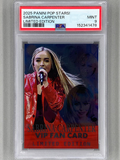 2025 Panini Pop Stars Sabrina Carpenter VIP Limited Edition (UK) PSA 9 Pop 2 (Music)