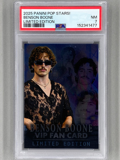 2025 Panini Pop Stars Benson Boone VIP Limited Edition (UK) PSA 7 Pop 1 (Music)