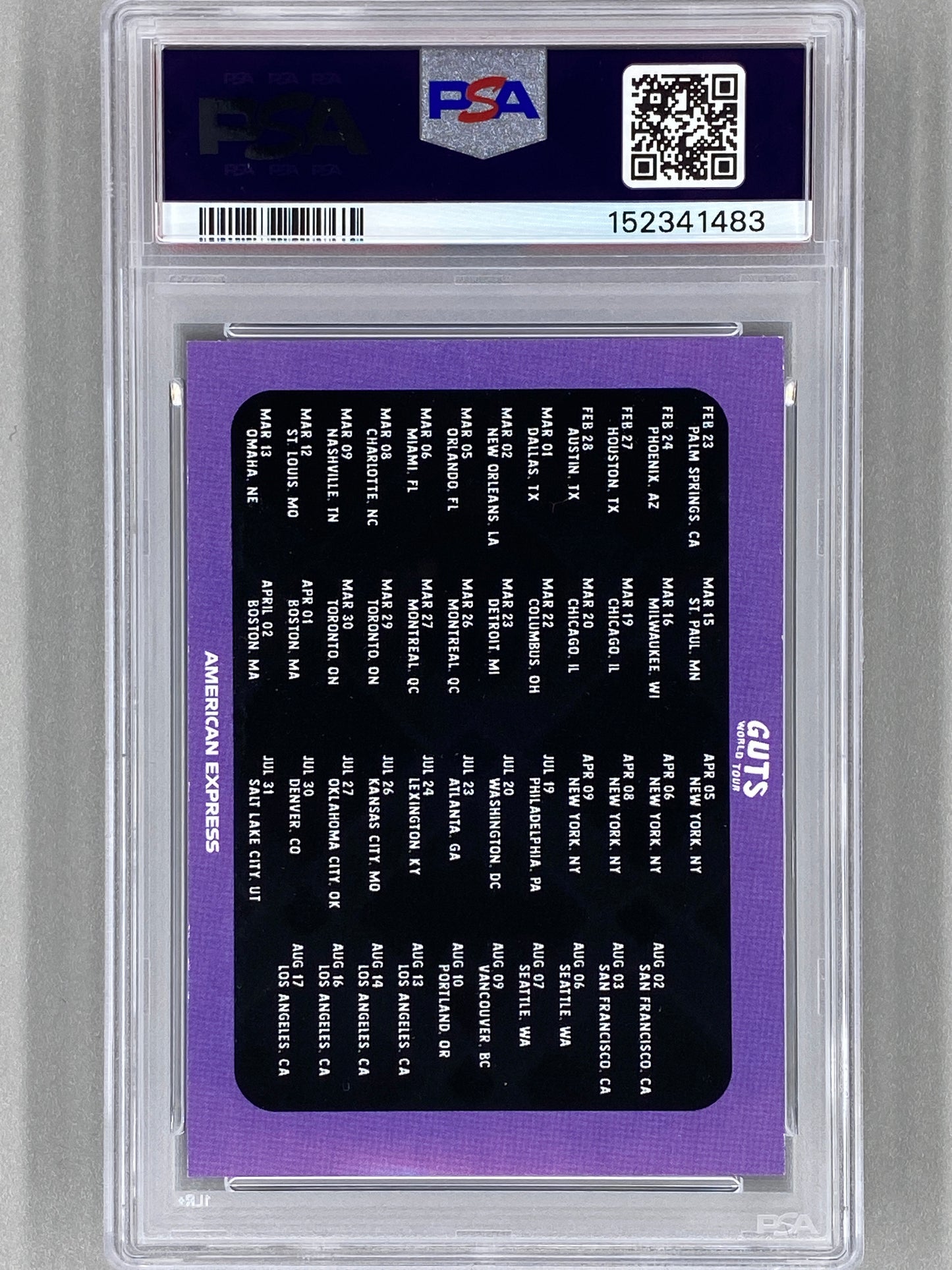 2024 Guts World Tour Olivia Rodrigo Tour Bus X Amex-Piano PSA 5 Pop 3 (Music)