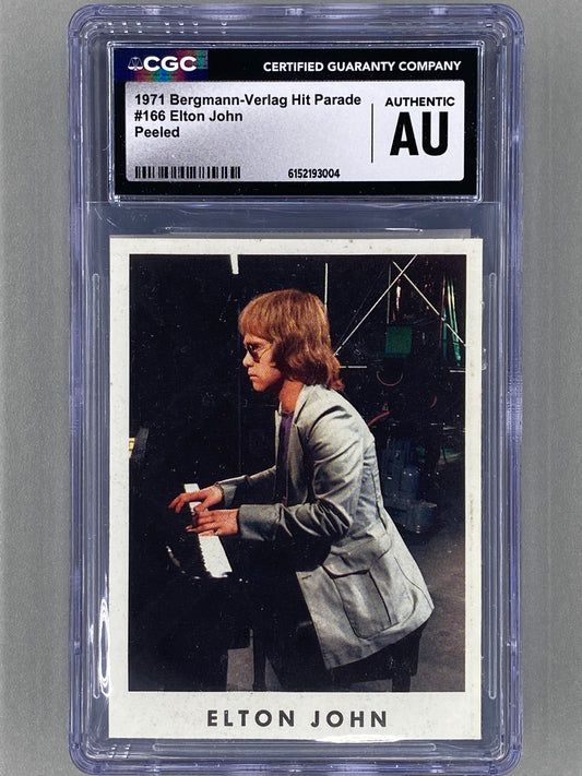 1971 Bergmann-Verlag #166 Elton John Hit Parade Peeled Sticker CGC Authentic (Music)