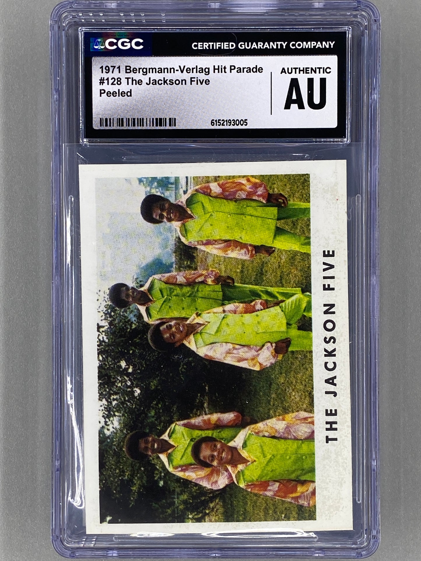 1971 Bergmann-Verlag #128 Jackson Five Hit Parade Peeled Sticker CGC Authentic (Music)
