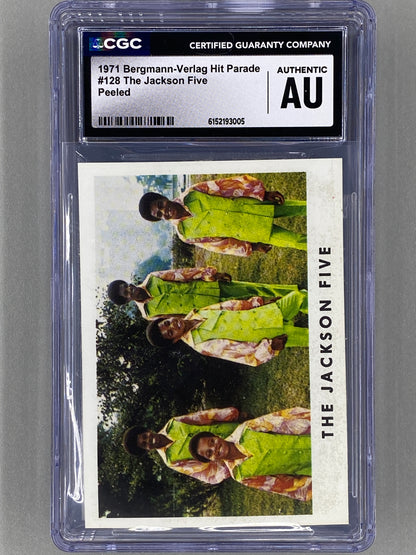 1971 Bergmann-Verlag #128 Jackson Five Hit Parade Peeled Sticker CGC Authentic (Music)