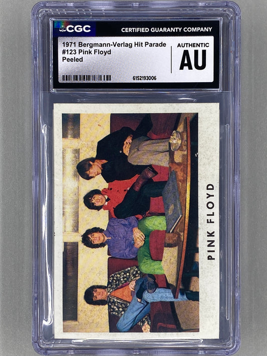 1971 Bergmann-Verlag #123 Pink Floyd Hit Parade Peeled Sticker CGC Authentic (Music)