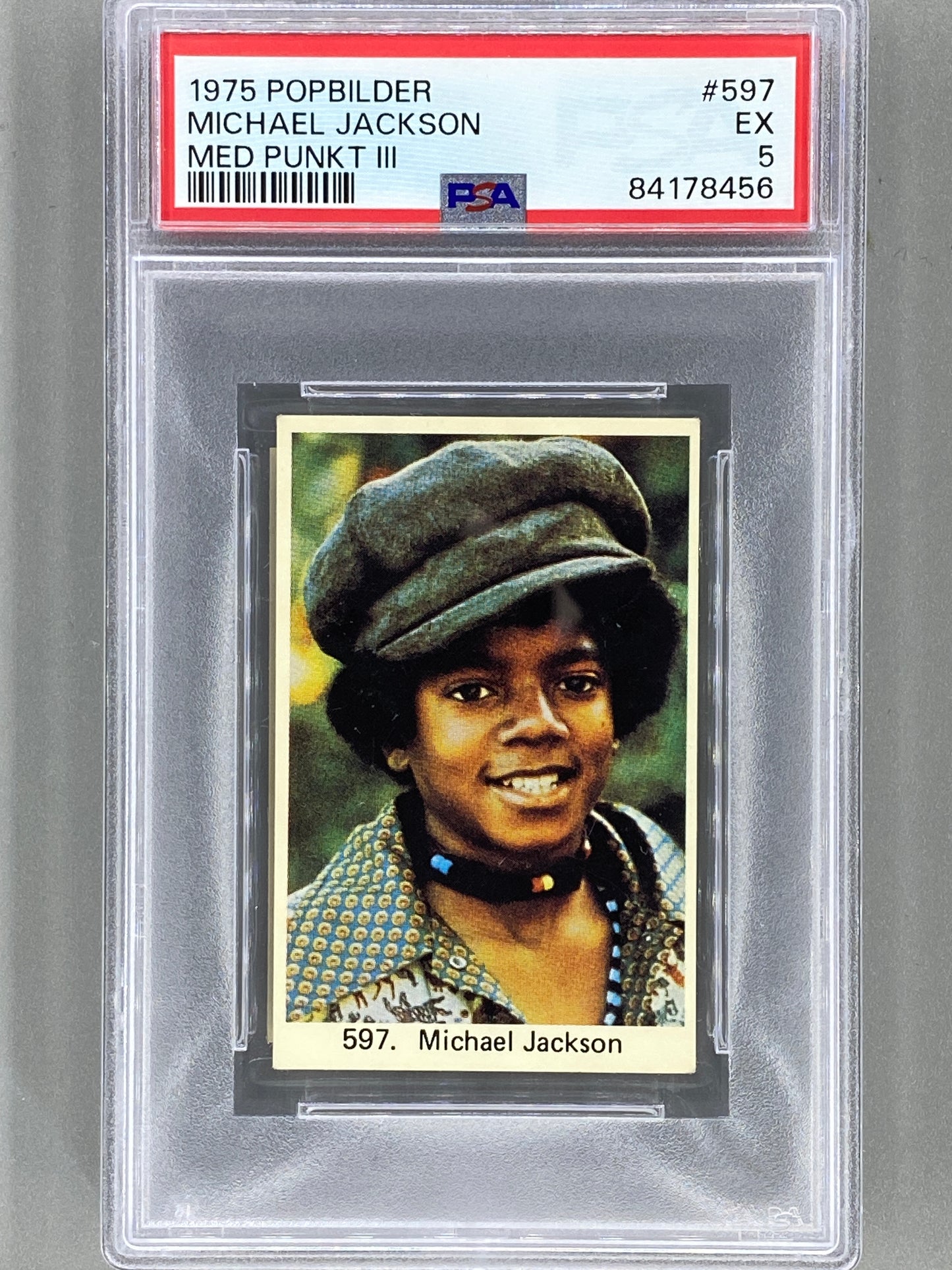 1975 Popbilder #597 Michael Jackson Med Punkt III PSA 5 Pop 5 (Music)