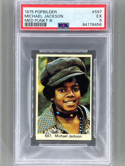 1975 Popbilder #597 Michael Jackson Med Punkt III PSA 5 Pop 7 (Music)