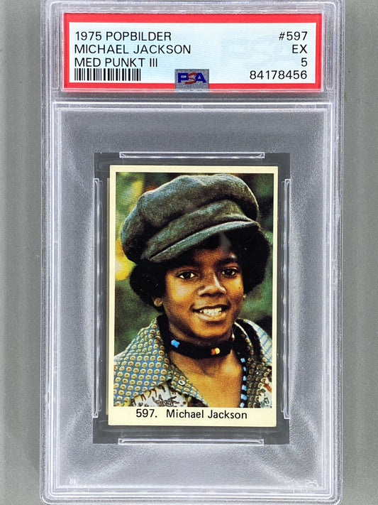 1975 Popbilder #597 Michael Jackson Med Punkt III PSA 5 Pop 5 (Music)