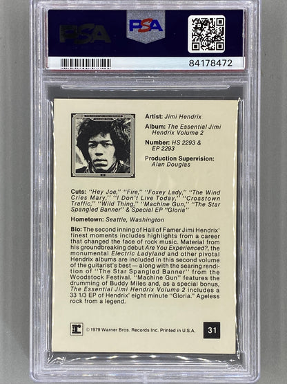 1979 Warner Brothers Records #31 Jimi Hendrix PSA 5 Pop 3 (Music)