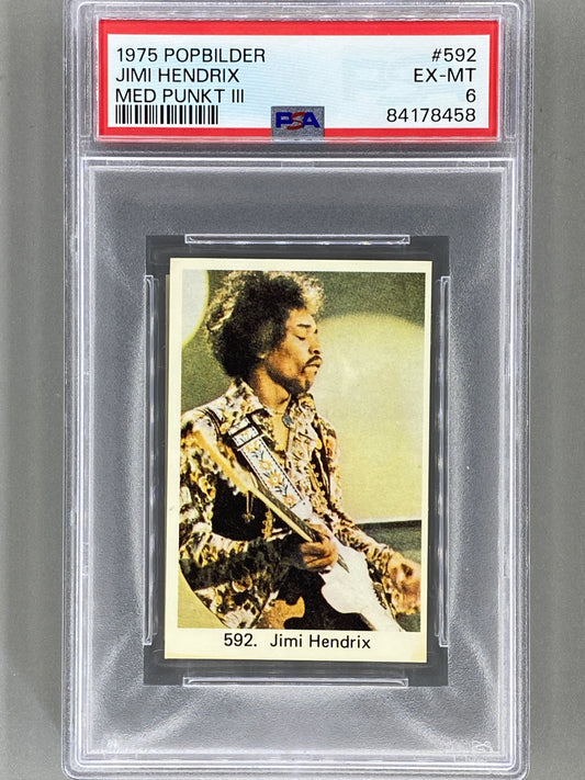 1975 Popbilder #592 Jimi Hendrix Med Punkt III PSA 6 Pop 10 (Music)