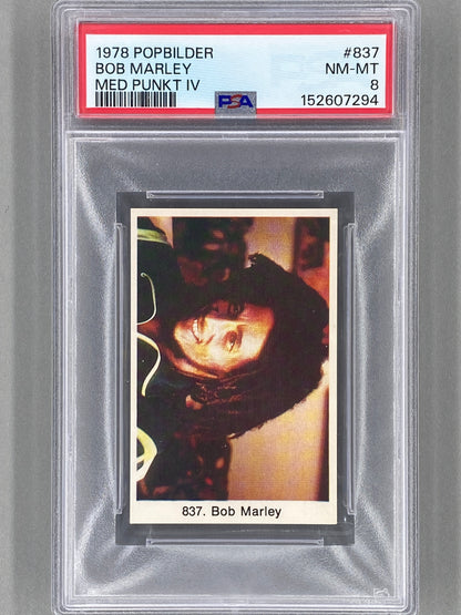 1978 Popbilder #837 Bob Marley Med Punkt IV PSA 8 Pop 14 (Music)