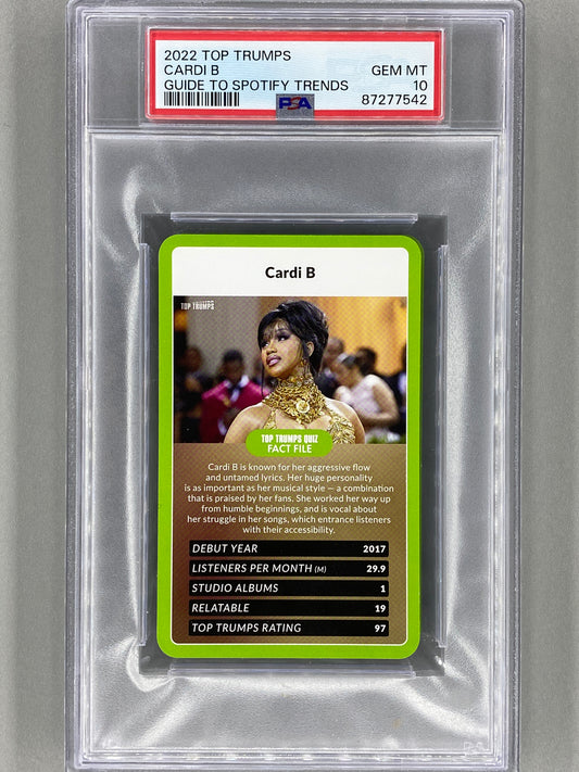 2022 Top Trumps Cardi B Guide to Spotify Trends PSA 10 - Pop 1 (Music)