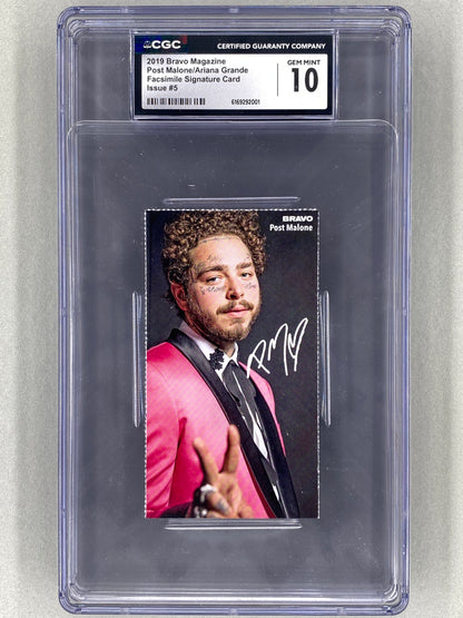2019 Bravo Post Malone / Ariana Grande Autogrammkarten (Germany) CGC 10 Pop 1 (Music)