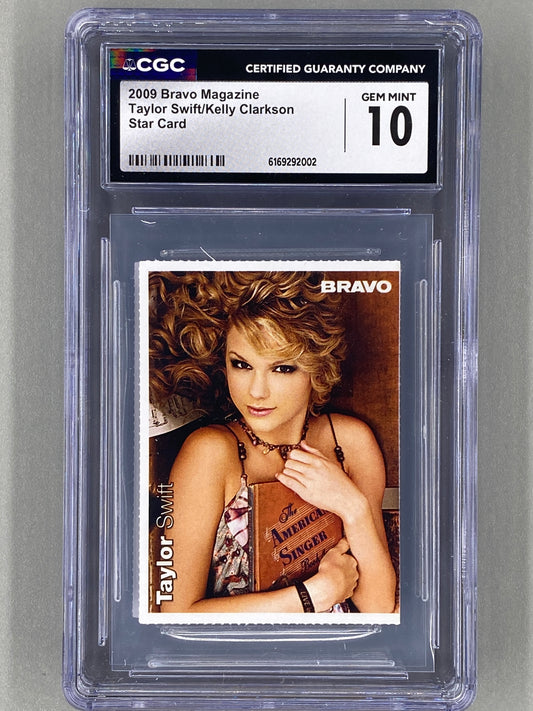 2009 Bravo Taylor Swift / Kelly Clarkson Star Card (Germany) CGC 10 Pop 1 (Music)
