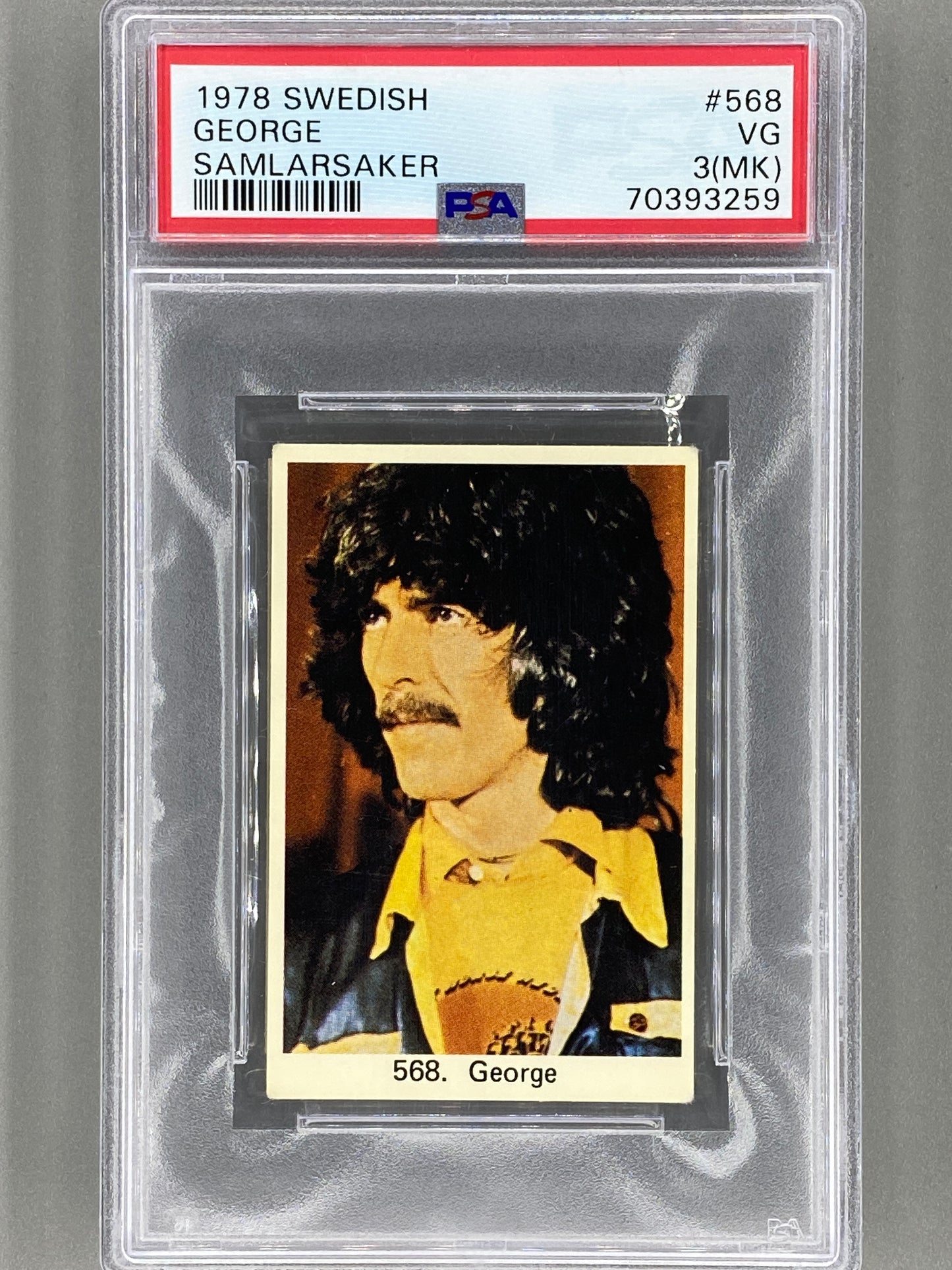 1978 Swedish #568 George Harrison Samlarsaker PSA 3 (MK) Pop 1 (Music)