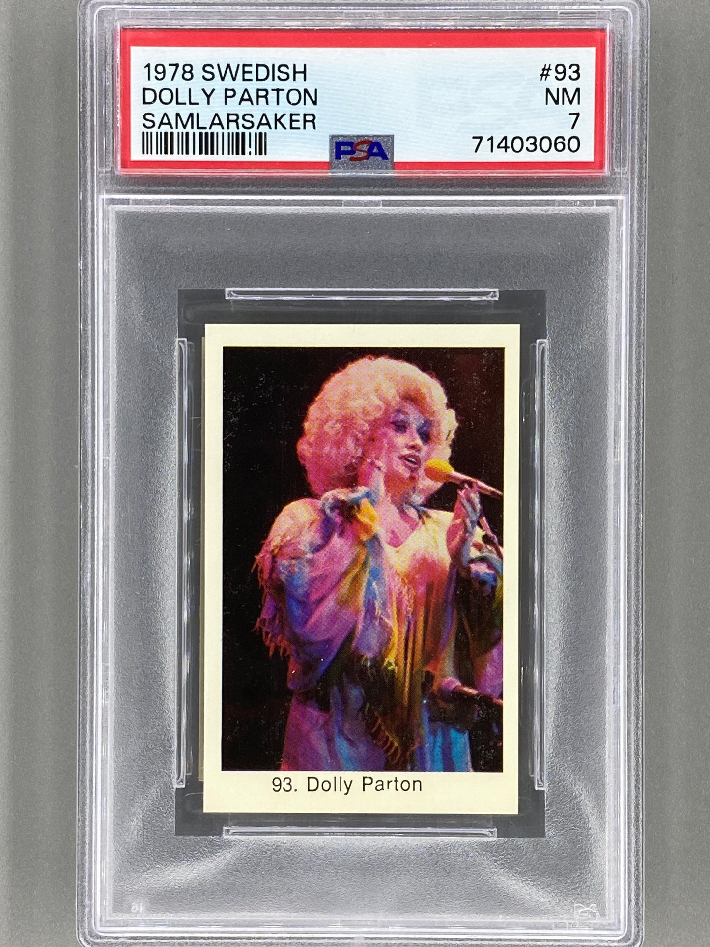 1978 Swedish #93 Dolly Parton Samlarsaker PSA 7 Pop 7 (Music)