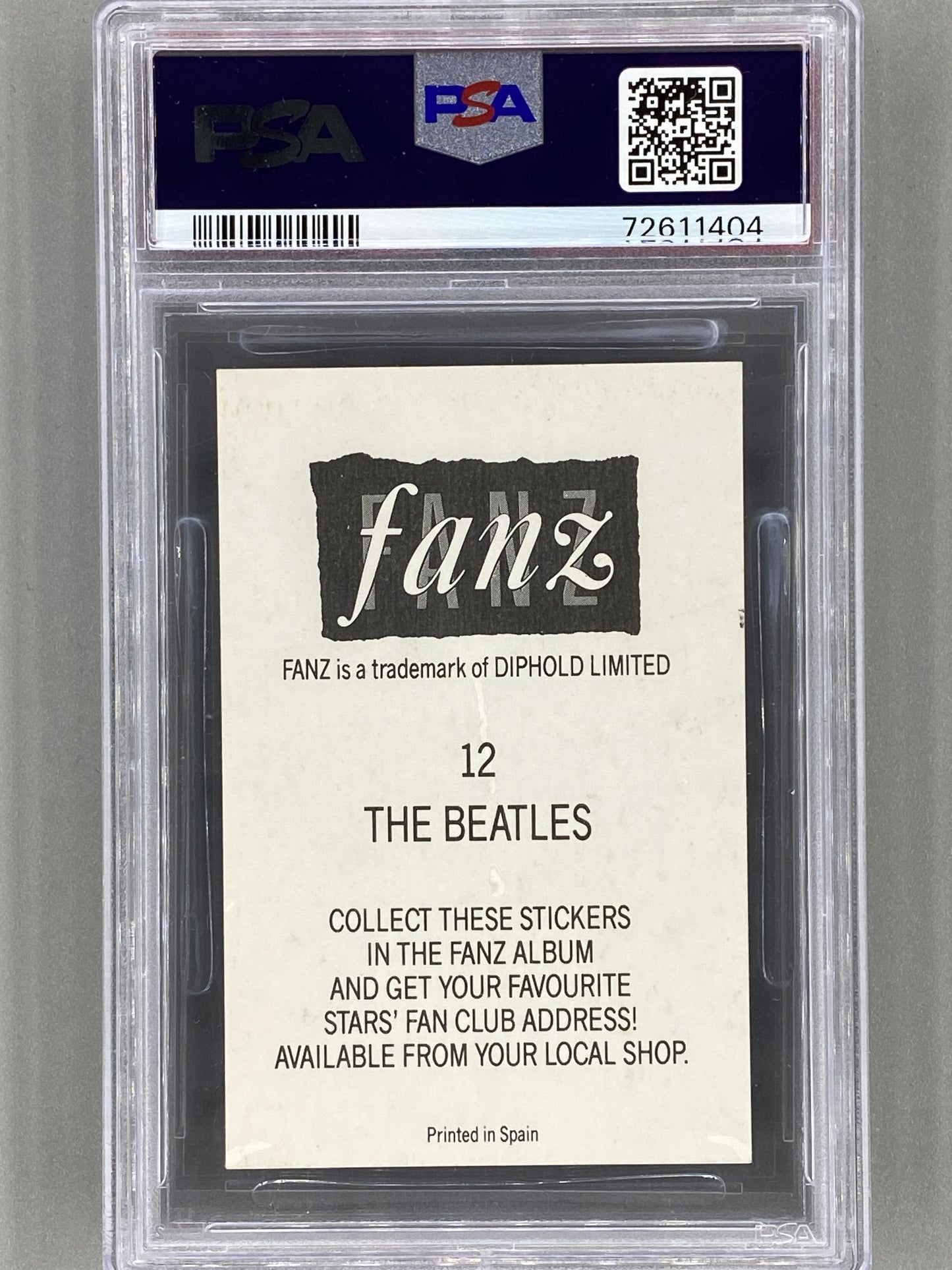 1988 Fanz #12 The Beatles Rock/Pop Stars Stickers PSA 6 - Pop 2 (Music)