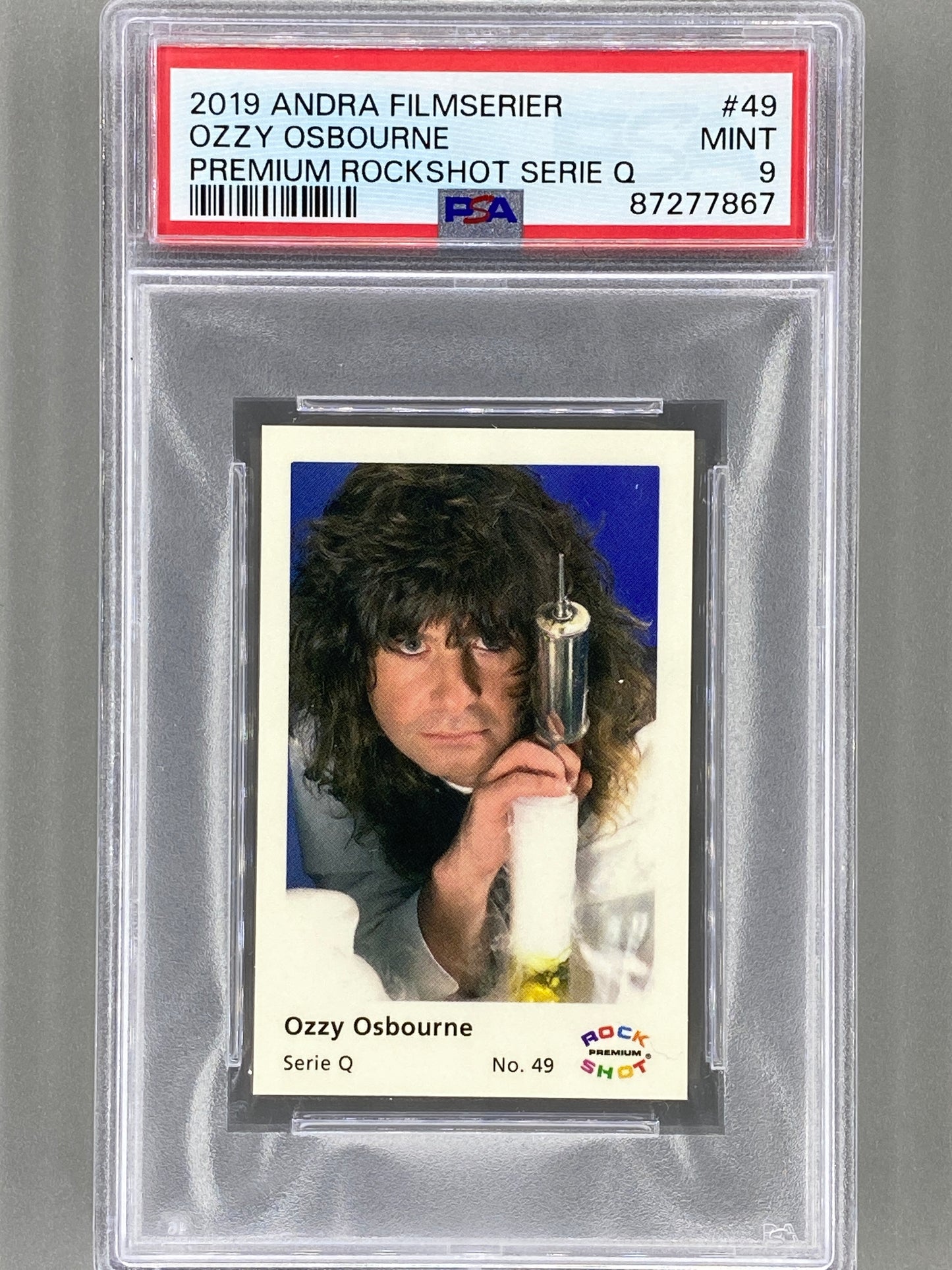 2019 Andra Filmserier #49 Ozzy Osbourne Premium ROCK SHOT Serie Q PSA 9 Pop 2 (Music)