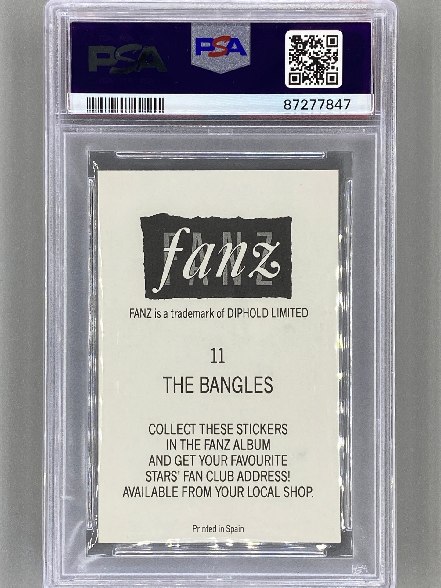 1988 Fanz #11 The Bangles Rock/Pop Stars Stickers PSA 8 - Pop 1 (Music)