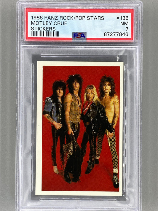 1988 Fanz #136 Motley Crue Rock/Pop Stars Stickers PSA 7 - Pop 3 (Music)