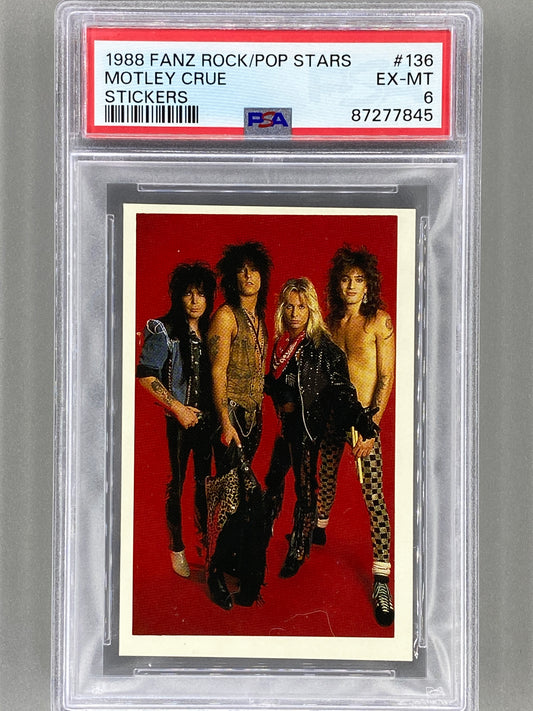 1988 Fanz #136 Motley Crue Rock/Pop Stars Stickers PSA 6 - Pop 1 (Music)