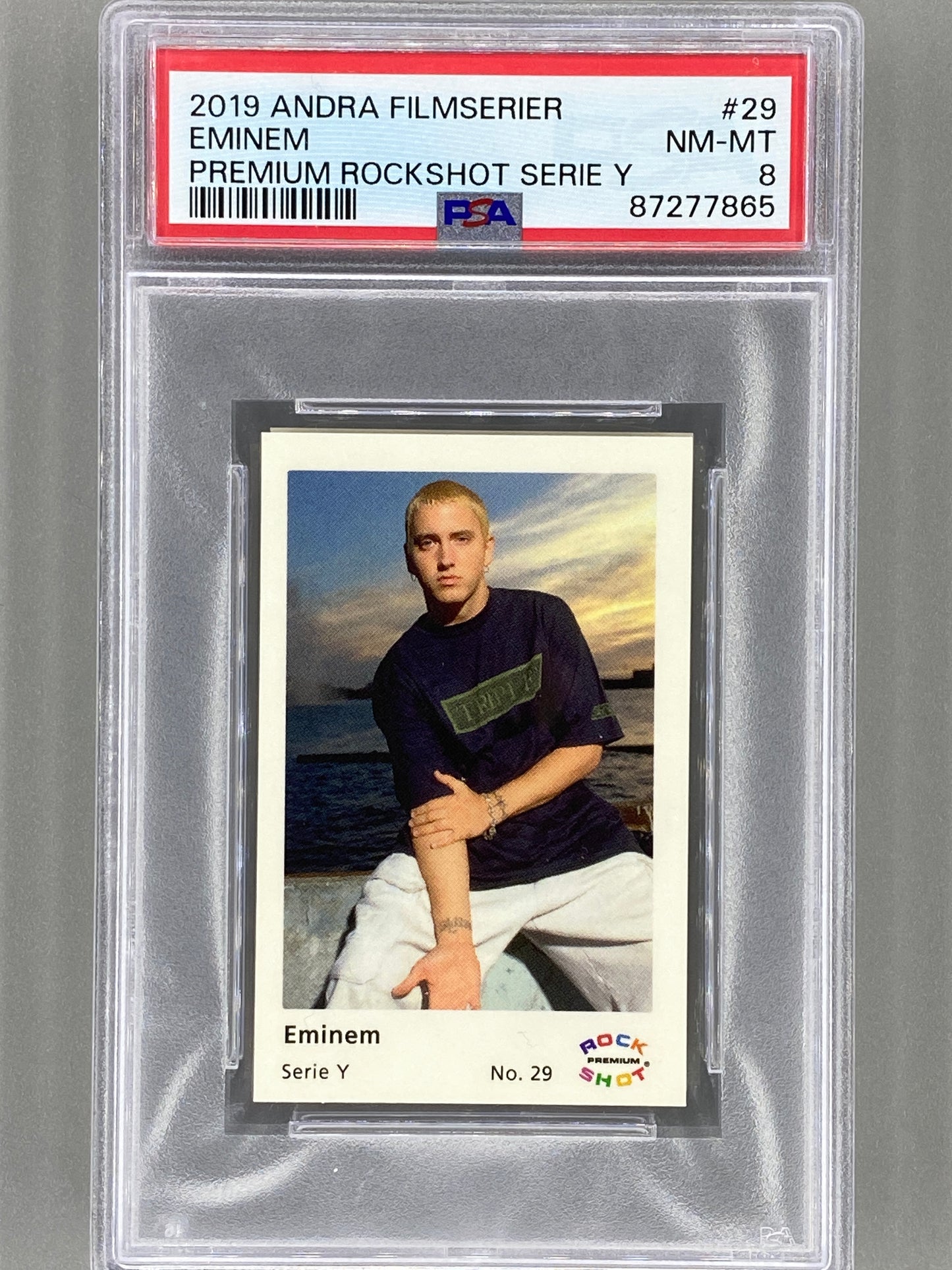 2019 Andra Filmserier #29 Eminem Premium ROCK SHOT Serie Y PSA 8 Pop 2 (Music)