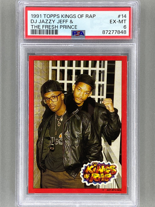 1991 Topps #14 DJ Jazzy Jeff /  The Fresh Prince Kings of Rap PSA 6 - Pop 2 (Music)