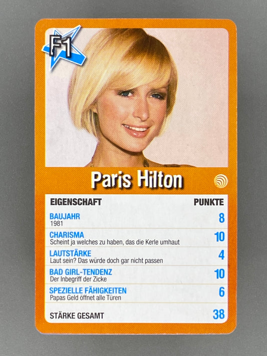 c. 2005 Star Quartett F1 Paris Hilton German Game Card - Raw (Pop Culture)