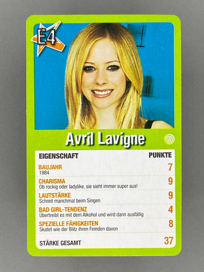2005 Top of the Pops E4 Avril Lavigne Star Quartett German Game Card (Music)