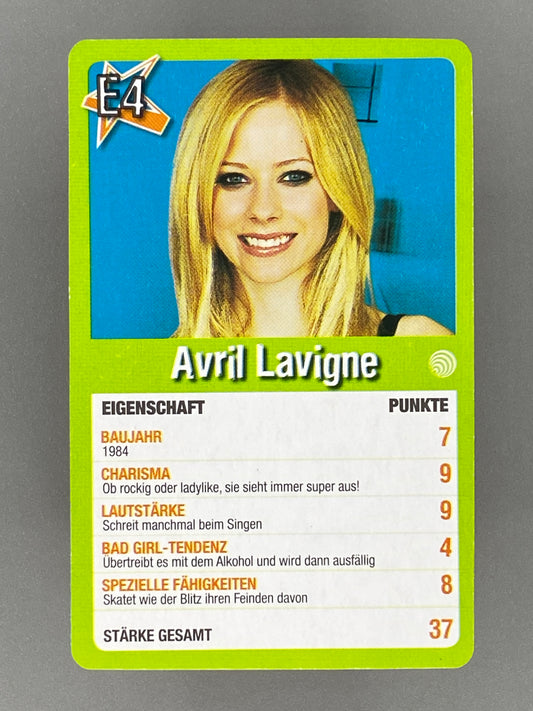 c. 2005 Star Quartett E4 Avril Lavigne German Game Card - Raw (Music)