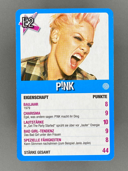 2005 Top of the Pops E2 Pink Star Quartett German Game Card (Music)