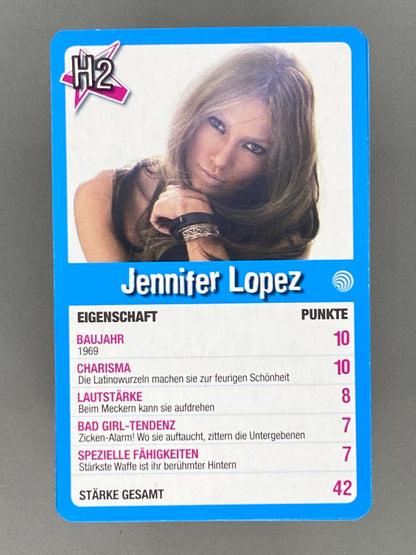 2005 Top of the Pops H2 Jennifer Lopez Star Quartett German Game Card (Music)