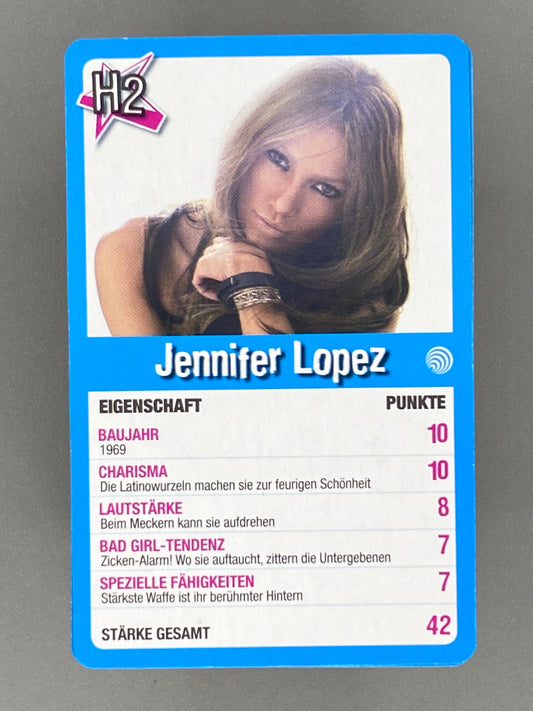 c. 2005 Star Quartett H2 Jennifer Lopez German Game Card - Raw (Music)