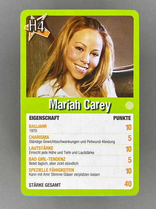 c. 2005 Star Quartett H4 Mariah Carey German Game Card - Raw (Music)