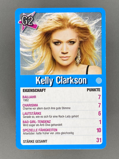 2005 Top of the Pops Kelly Clarkson Star Quartett G2 German Game Card (Music)