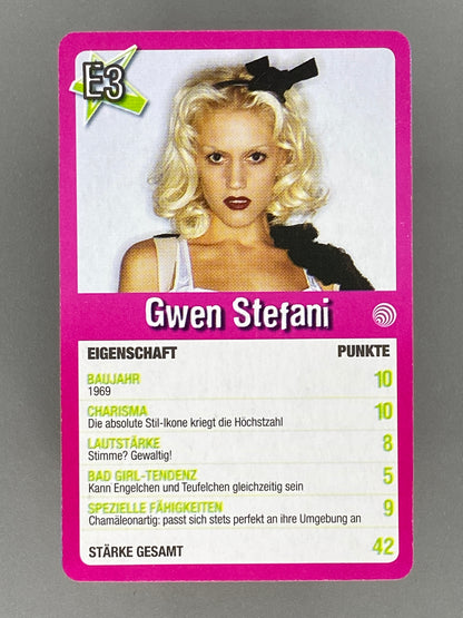 2005 Top of the Pops E3 Gwen Stefani Star Quartett German Game Card (Music)